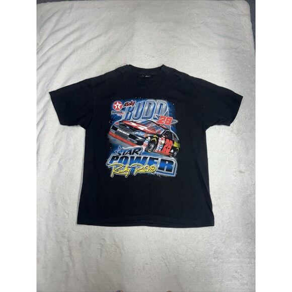Vintage Ricky Rudd Black Double-sided T-Shirt Shirt NASCAR Chase Authentics - Picture 1 of 7